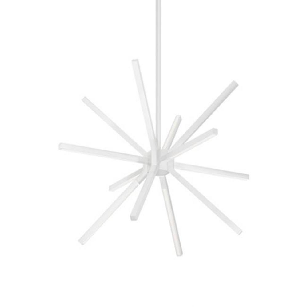 A Plethora Of Thin Linear Lights Converge At Numerous Angles Into A Central Cluster.
