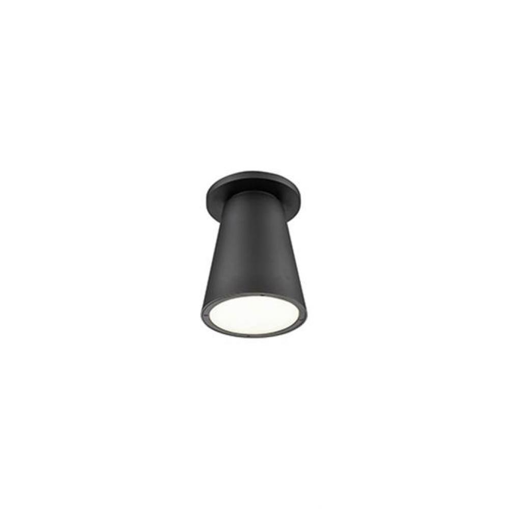 Cast Aluminum Conical Housing With Ceiling MountLightly Powder-Coated FinishOpal Round Glass