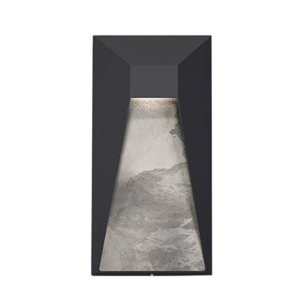 A Formed Aluminum Rectangle-Shaped Exterior Wall Light Brings Texture And Depth With Its