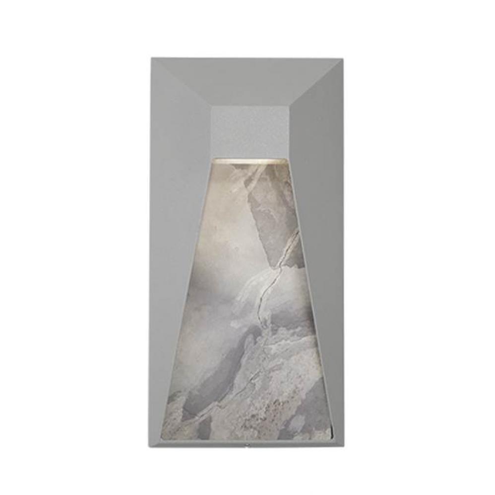 A Formed Aluminum Rectangle-Shaped Exterior Wall Light Brings Texture And Depth With Its