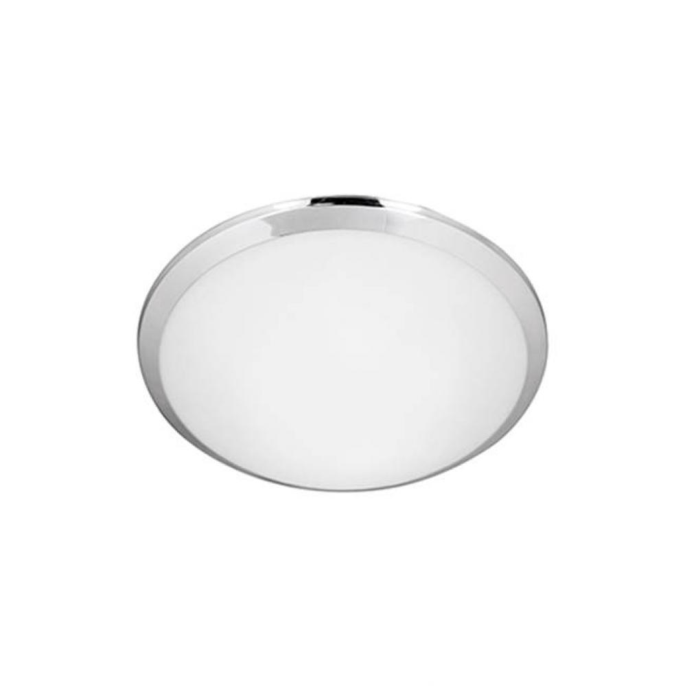 Single Lamp Led Flush Mount Ceiling Fixture With Round White Opal Glass. Metal Details Available
