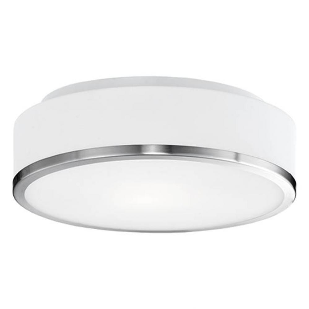 Fm6012 - Round White Opal Acrylic Diffuser With Electroplated Formed Steel