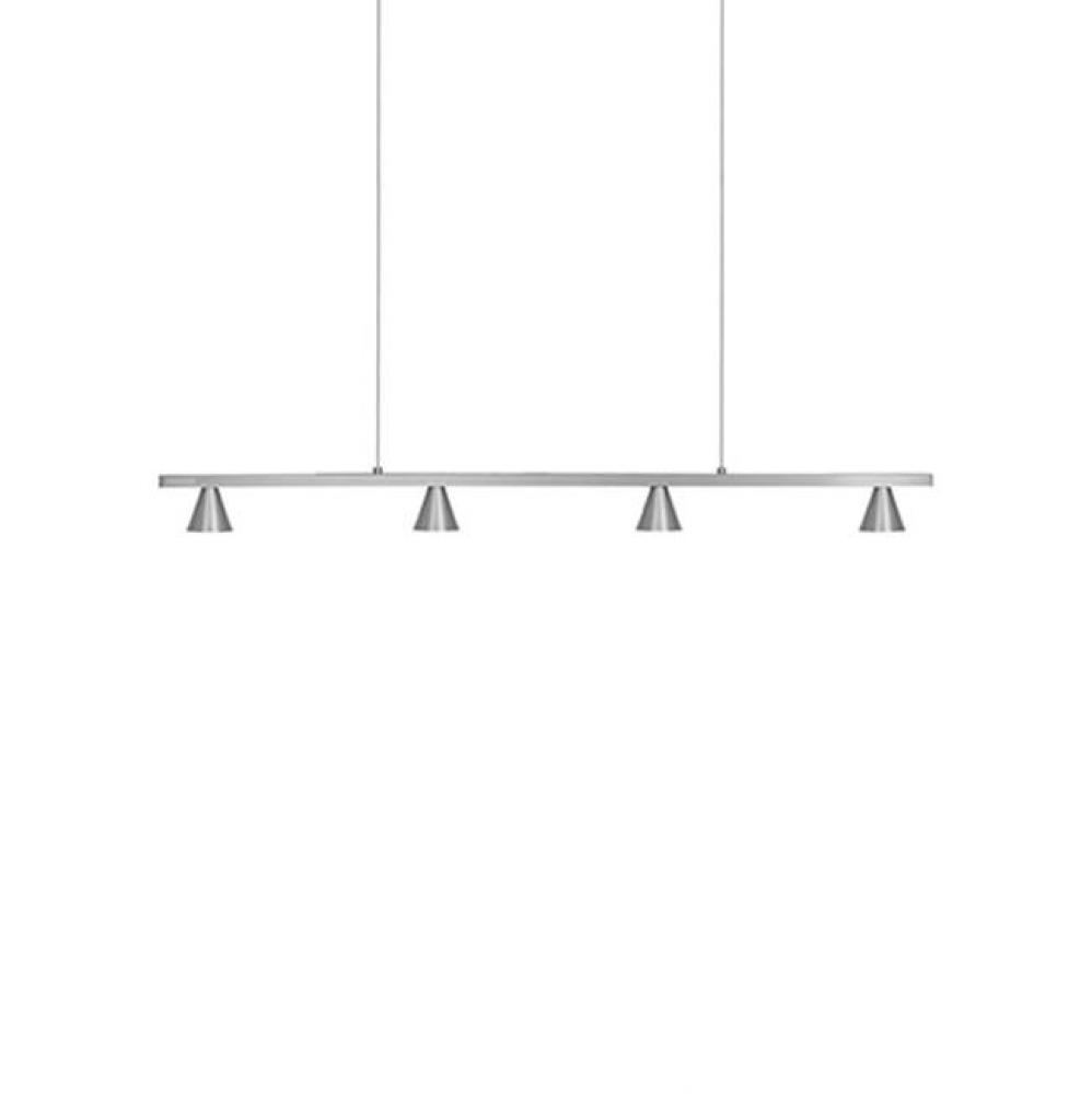 Extruded Rectangular Profile With Conical ShadesSpot Optical Acrylic LensesBrushed Plated