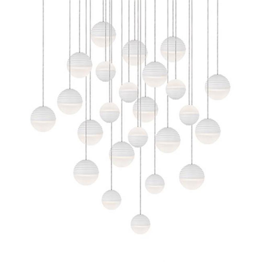 Round Downward And Upward Light Led Multi-Pendant With Twenty Four Stratum Sphere Shaped Cast