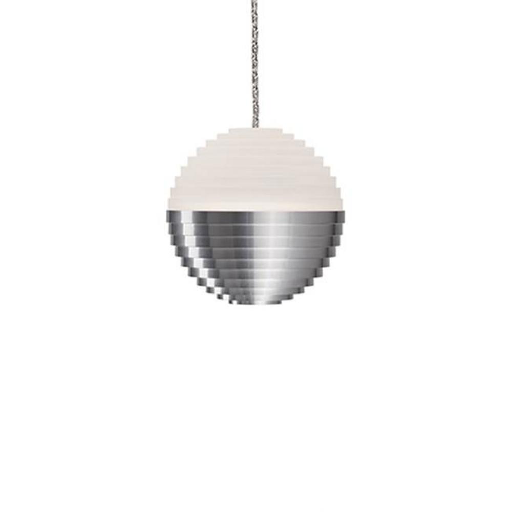 Single Upward Light Led Pendant With A Stratum Sphere Shaped Cast Aluminum With Matching Heavy