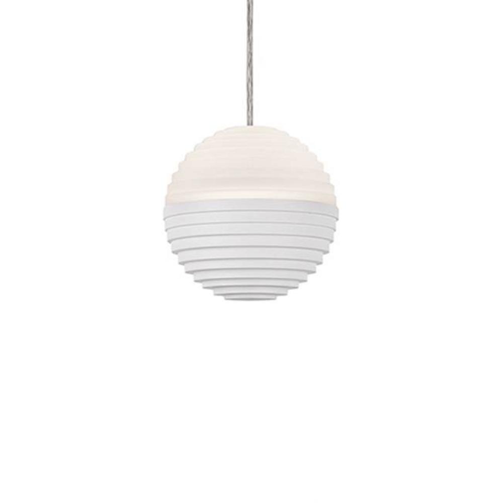 Single Upward Light Led Pendant With A Stratum Sphere Shaped Cast Aluminum With Matching Heavy