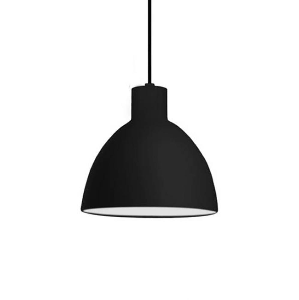 Single Led Pendant With A Heavy Plated Metal Dome Shaped Shade. Matching Colored  Cloth Covered