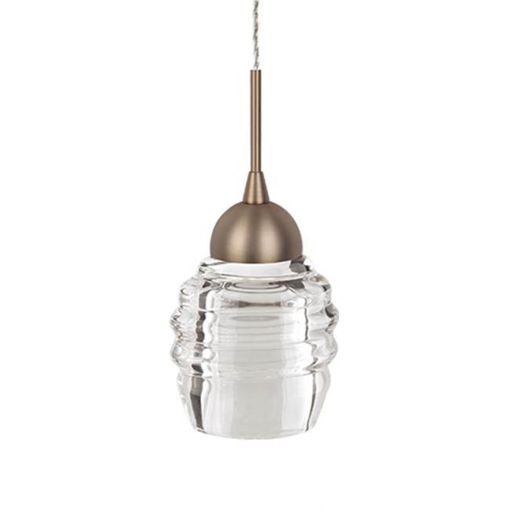 Vintage But Modern Led Single Downward Pendant, With Polished Chrome Metal Details And Elegant