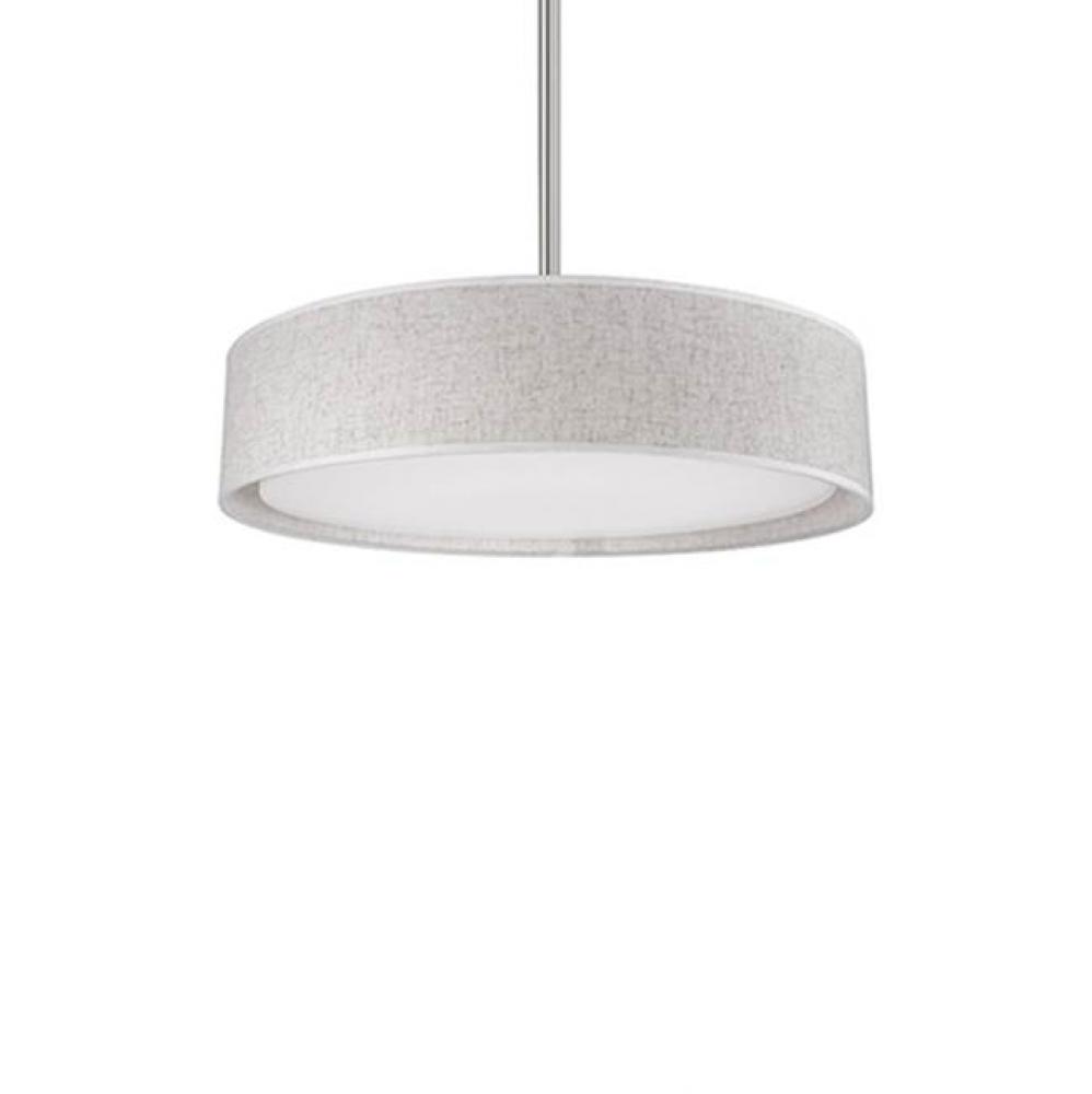 Round Led Flush Mount With A Refined Hand Tailored Textured Fabric Shade Available In Beige,