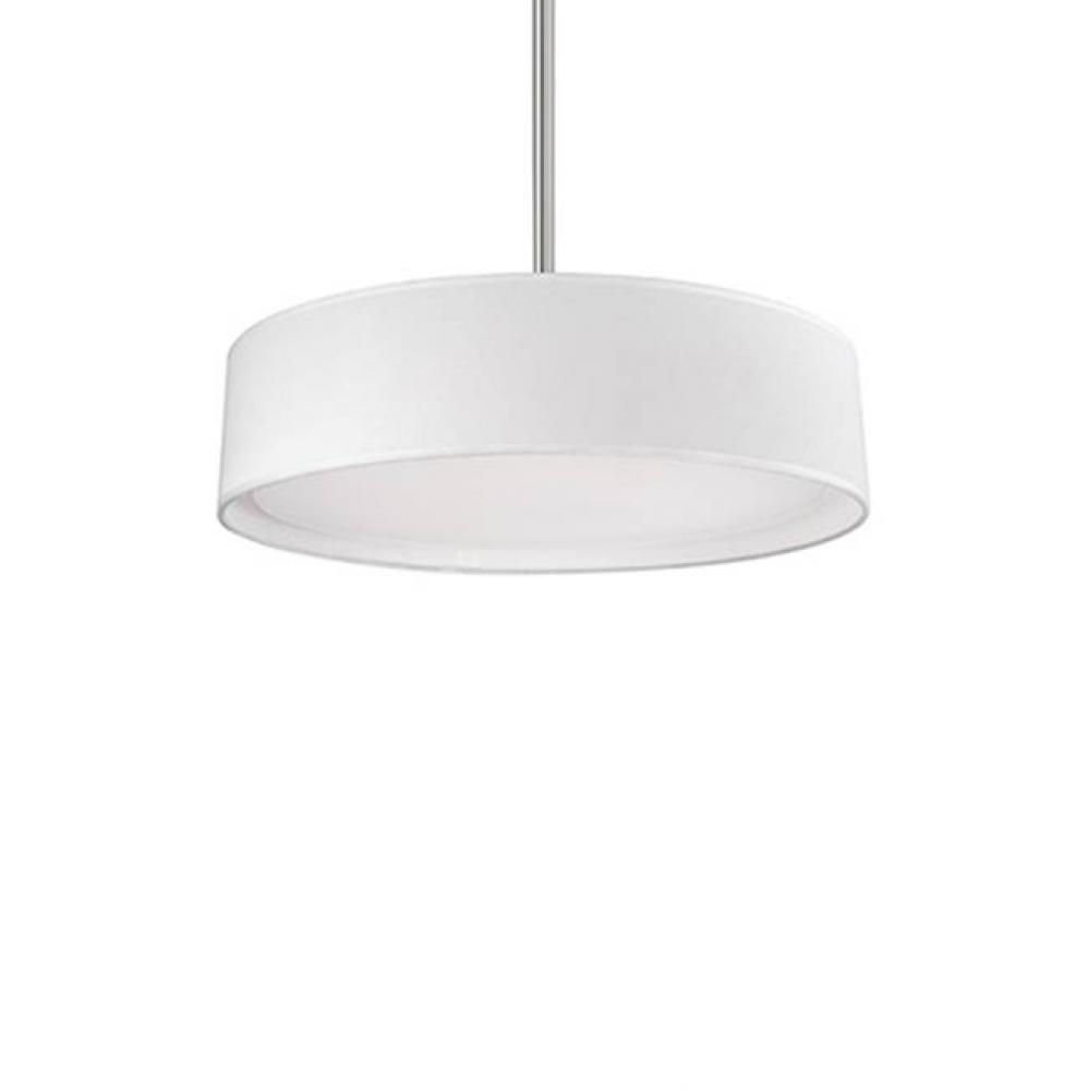 Round Led Flush Mount With A Refined Hand Tailored Textured Fabric Shade Available In Beige,