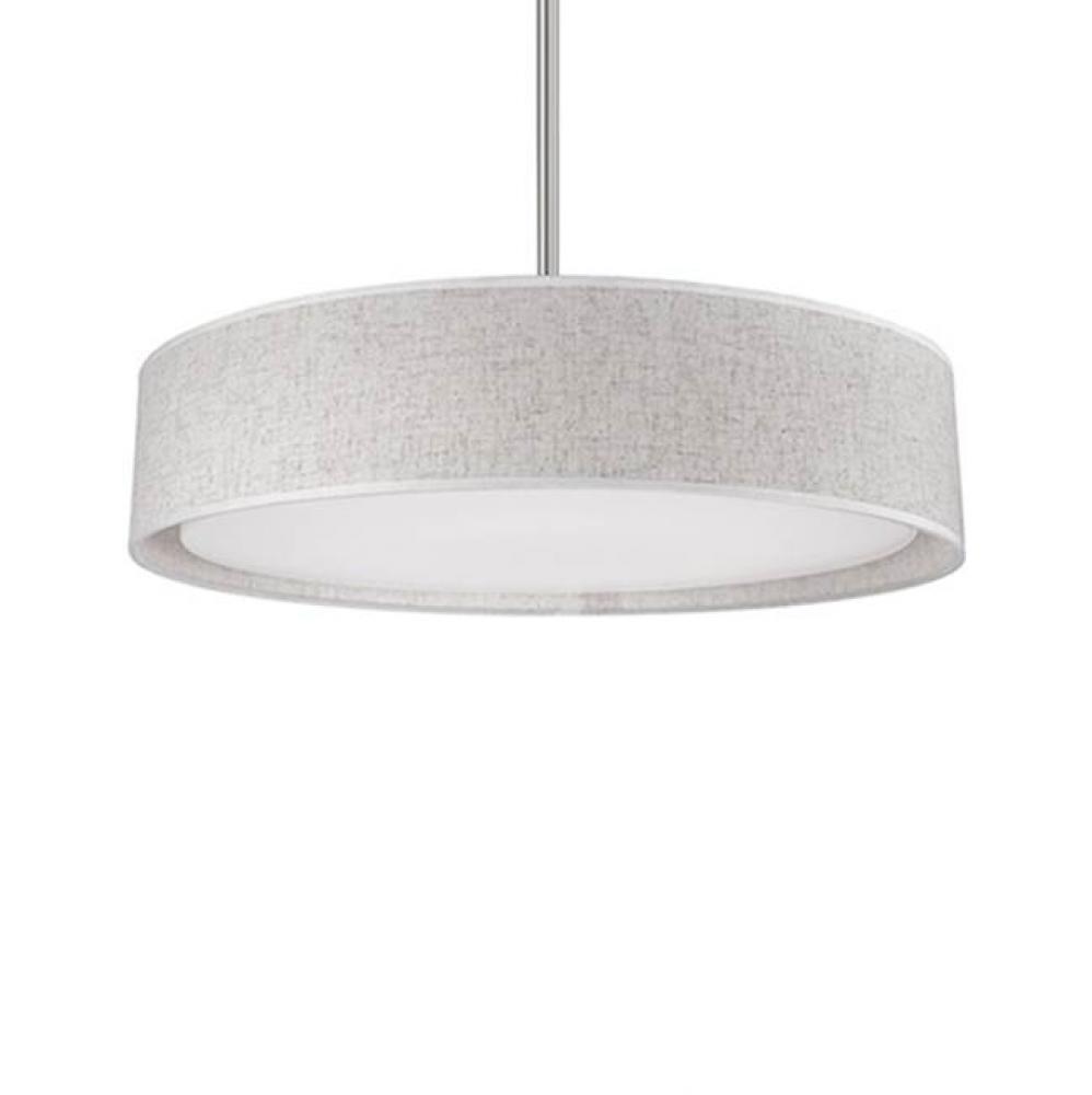 Round Led Flush Mount With A Refined Hand Tailored Textured Fabric Shade Available In Beige,