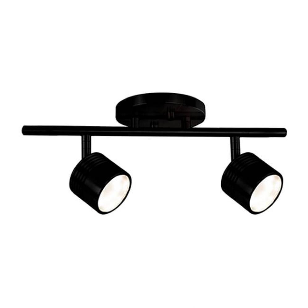 Modern Led Fixed Track Fixture With Five Die Cast Aluminum Heads And Frosted Glass Diffusers.