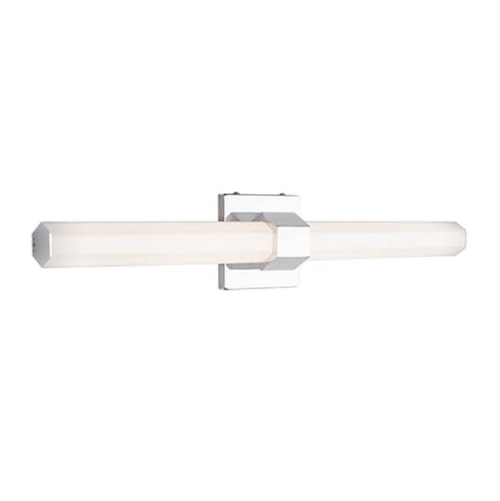 Vl16024 - Hexagonal White Opal Glass With Single Electroplated Formed Steel