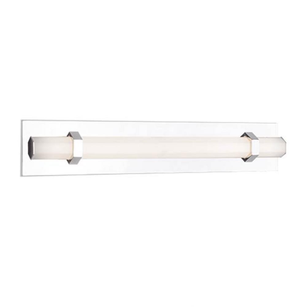 Vl17524 - Hexagonal White Opal Glass With Dual Electroplated Formed Steel