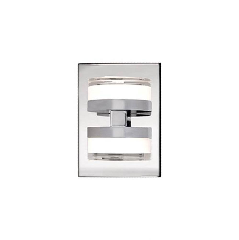 Two Stout, Machined Acrylic Cylinders Are Capped With Clear Glass On One End, Chrome Metal On The