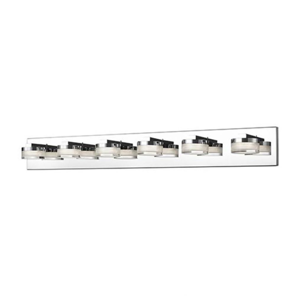 Three Stout, Machined Acrylic Cylinders Are Capped With Clear Glass On One End, Chrome Metal On