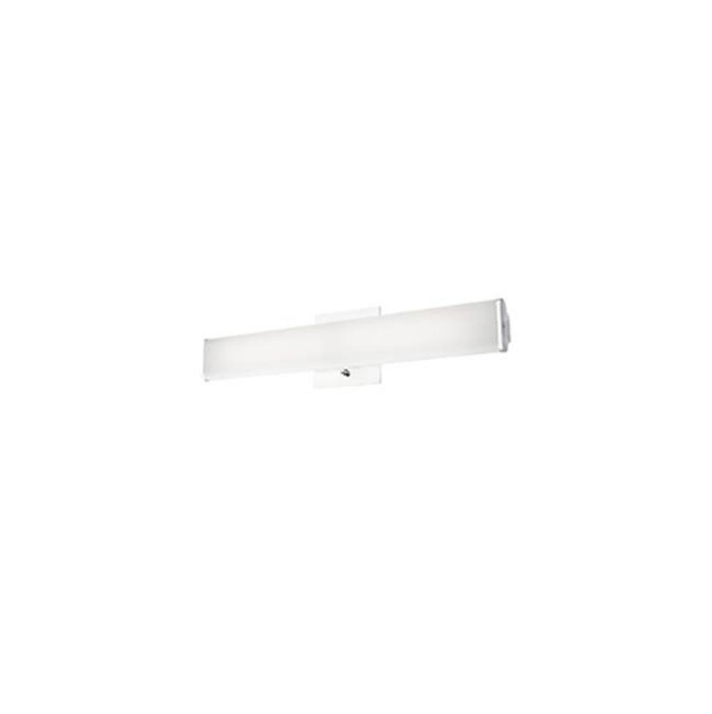 Simplistic Modern Led With Rectangular Shaped White Acrylic Finished With Chrome End Caps And