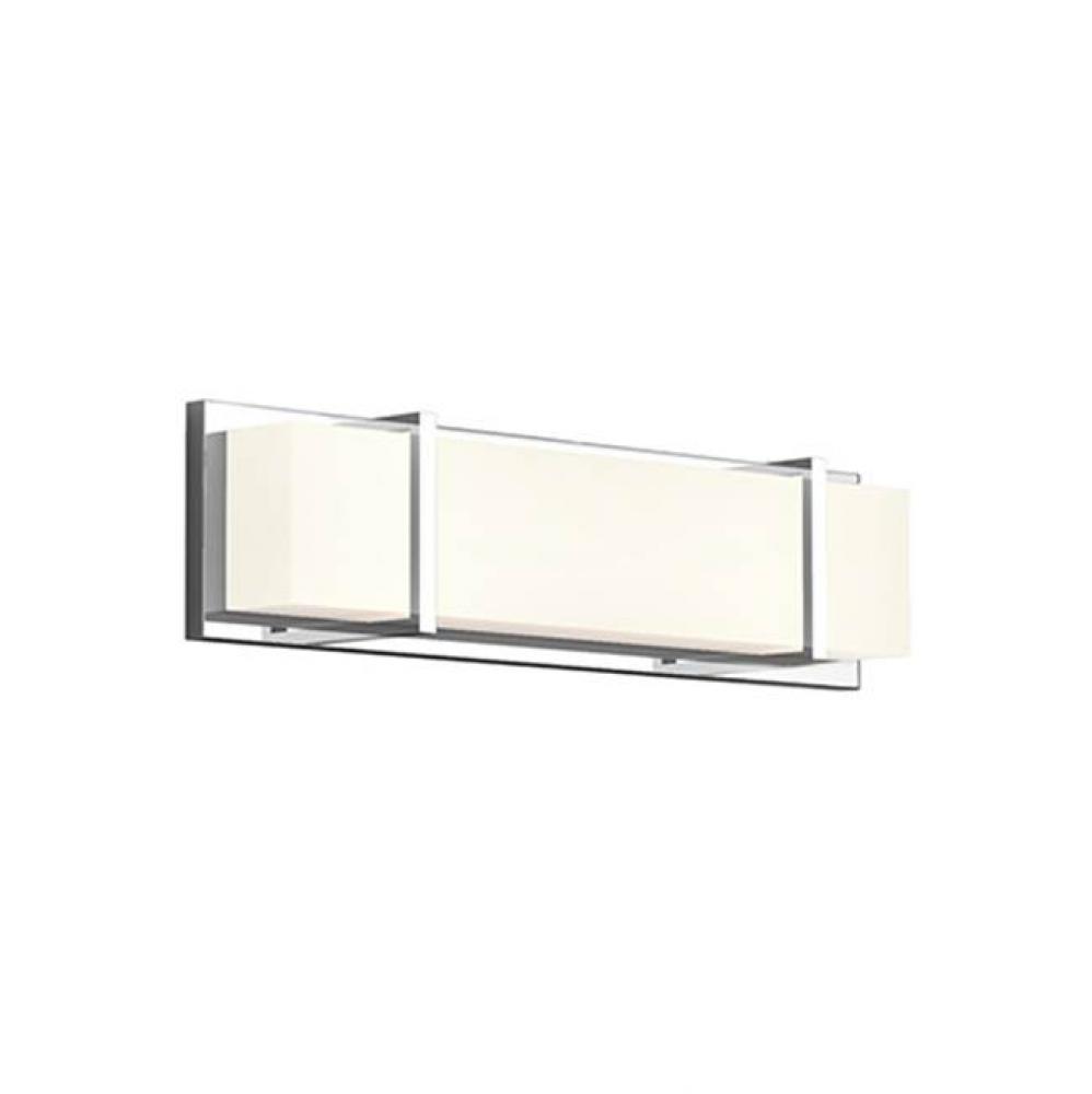Electroplated Orthogonal Steel Structure And Details. Rectangular Opal Acrylic Diffuser. Up And