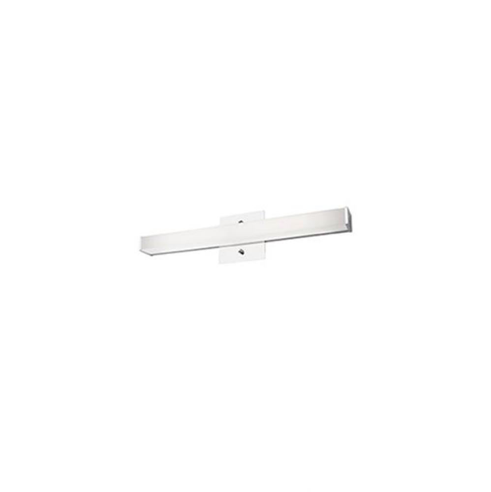 Simplistic Modern Led With Rectangular Shaped White Acrylic Finished With Chrome End Caps And