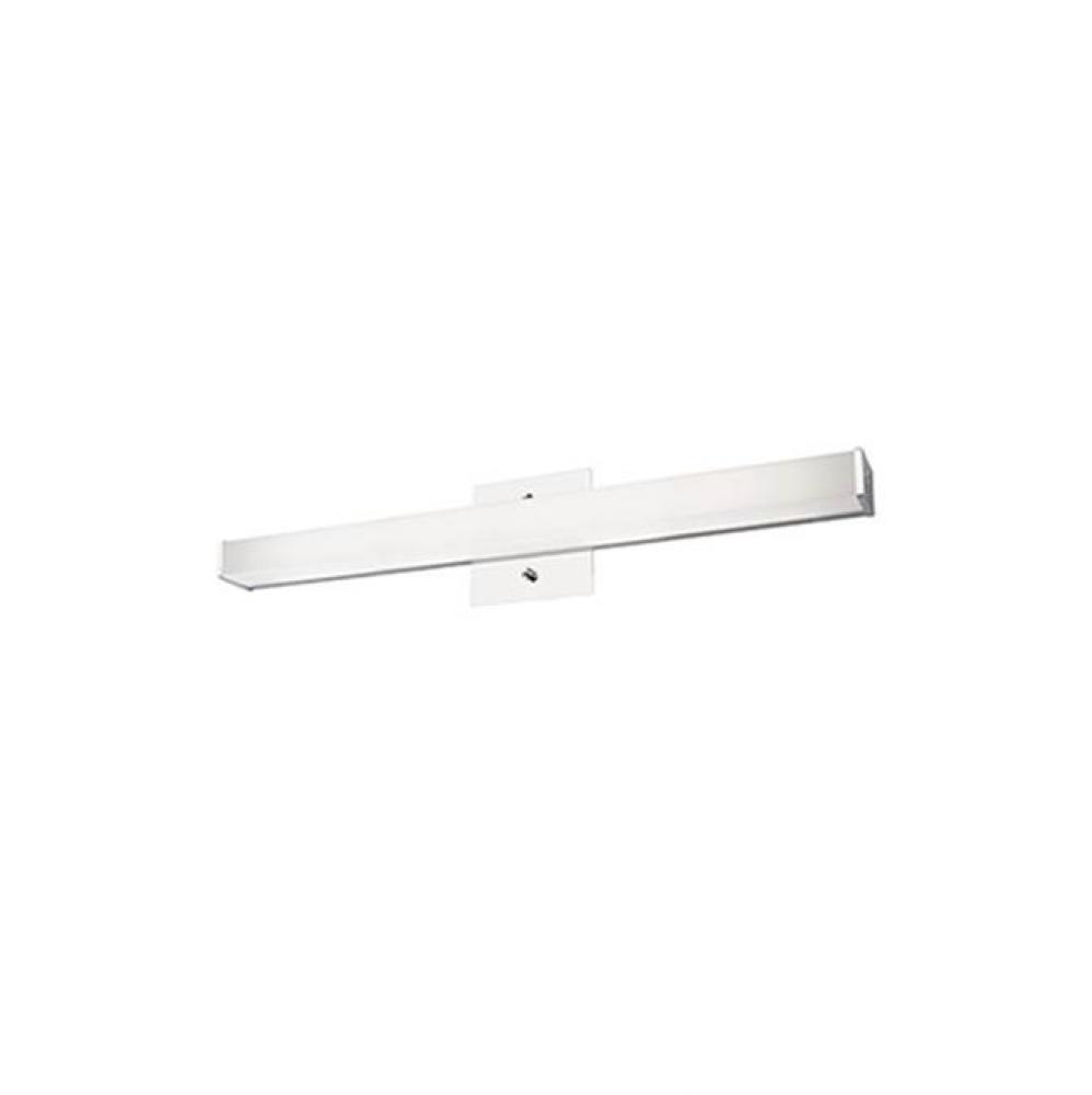 Simplistic Modern Led With Rectangular Shaped White Acrylic Finished With Chrome End Caps And