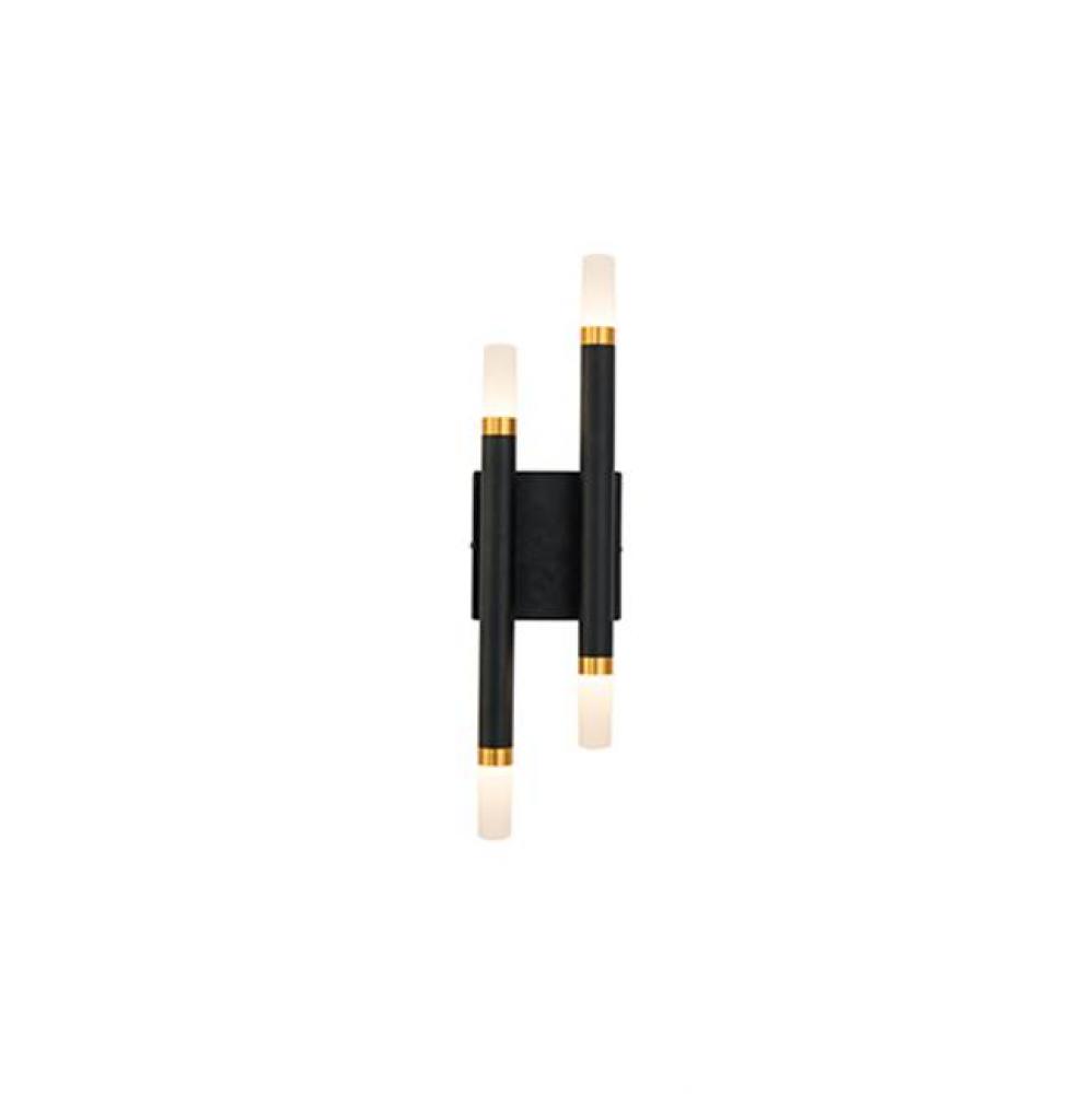 Cylindrical Aluminum Arms Extend From Square Wall MountFinely Textured Powder-Coat FinishTapered