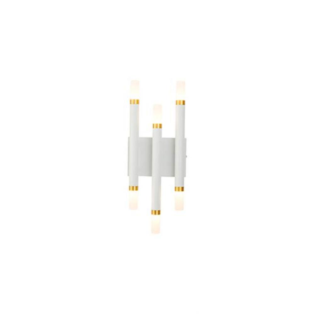 Cylindrical Aluminum Arms Extend From Square Wall MountFinely Textured Powder-Coat FinishTapered