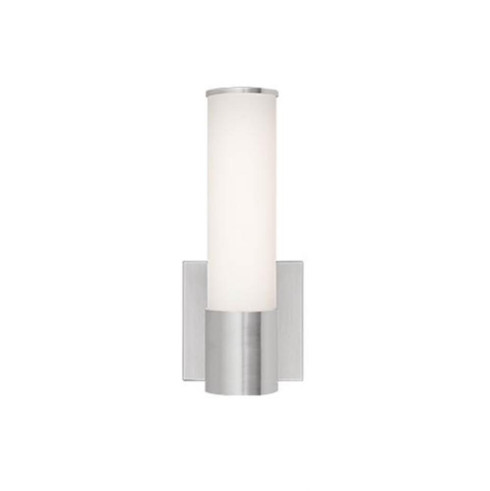 Ws60111 - Cylindrical White Opal Glass With Electroplated Formed Steel