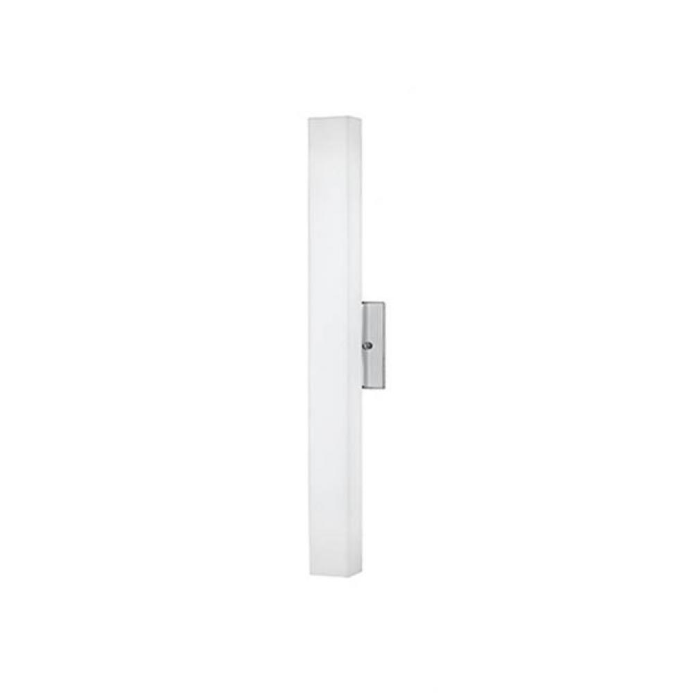 Single Led Wall Sconce With Rectangular Shaped White Opal Glass. Metal Details In Brushed Nickel
