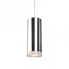 Kuzco 401432CH-LED - Single Led Cylinder Shaped Pendant With Clear Crystal Disc. Metal Details In Chrome