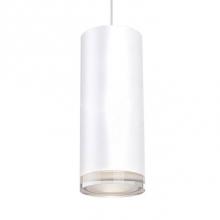 Kuzco 401432WH-LED - Single Led Cylinder Shaped Pendant With Clear Crystal