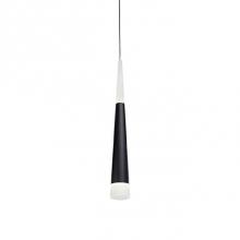 Kuzco 402501BK-LED - Single Led Lamp Pendant, Slender Cone-Shaped Cylinder With Acrylic Top And Bottom Of Cone Which