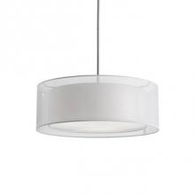 Kuzco 42333W - Three Lamp Pendant With White Round Transparent Shade And Linen Interior White