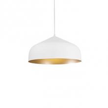 Kuzco 49117-WH/GD - Single Lamp Pendant With Spun Aluminum Shade Showcasing Power-Coated Finishes In Contrasing Hues.