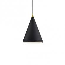 Kuzco 492716-BK/GD - Single Lamp Pendant With ConicalAluminum Shade With FinePowder-Coated Or Plated FinishesWith