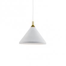 Kuzco 492814-WH/GD - Single Lamp Pendant With ConicalAluminum Shade With FinePowder-Coated Or Plated FinishesWith