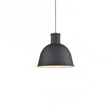 Kuzco 493516-BK - Single Lamp Pendant WithAluminum Dome ShadeShowcasing Powder-CoatedFinishes. Exterior Shade