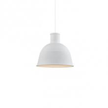 Kuzco 493516-WH - Single Lamp Pendant WithAluminum Dome ShadeShowcasing Powder-CoatedFinishes. Exterior Shade
