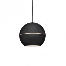 Kuzco 494016-BK - Single Lamp Pendant With Split Spherical Aluminum Shade Showcasing Powder-Coated Finishes Against