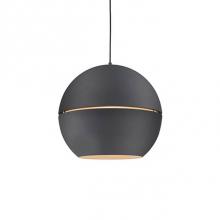Kuzco 494024-BK - Single Lamp Pendant With Split Spherical Aluminum Shade Showcasing Powder-Coated Finishes Against
