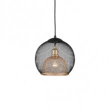 Kuzco 494412-BK/GD - Single Lamp Pendant WithSpherical Powder-Coated WireMesh Shade. Color ConfigurationsInclude