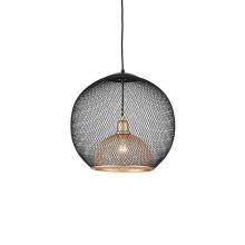 Kuzco 494418-BK/GD - Single Lamp Pendant WithSpherical Powder-Coated WireMesh Shade. Color ConfigurationsInclude
