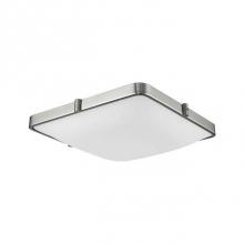 Kuzco 501123-LED - Single Led Flush Mount Ceiling Fixture With Square White Opal Glass. Metal Details In Brushed
