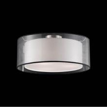 Kuzco 52332B - Two Lamp Ceiling With Black Round Transparent Shade And Linen Interior White