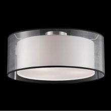Kuzco 52333B - Three Lamp Ceiling With Black Round Transparent Shade And Linen Interior White
