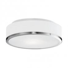 Kuzco 599002BN - Two Lamp Flush Mount Ceiling Fixture With White Opal Glass And Brushed Nickel Metal Finish