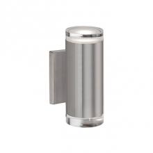 Kuzco 601432BN-LED - Led Cylinder Shaped Updown Wall Sconce With Clear Crystal Discs. Metal Details In Brushed Nickel