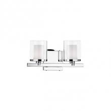 Kuzco 701202 - Two Lamp Cylinder Vanity With Clear Open Outer Glass And White Opal Inner Glass. Metal Details In
