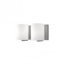 Kuzco 70232BN - Two Lamp Vanity With White Opal Cylinder Glass And Brushed Nickel Metal