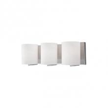 Kuzco 70233CH - Three Lamp Vanity With White Opal Cylinder Glass And Chrome Metal