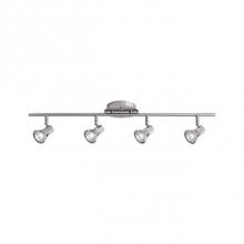 Kuzco 81614BN - Four Lamp Fixed Track With Adjustable Heads. Metal Detail In Brushed Nickel